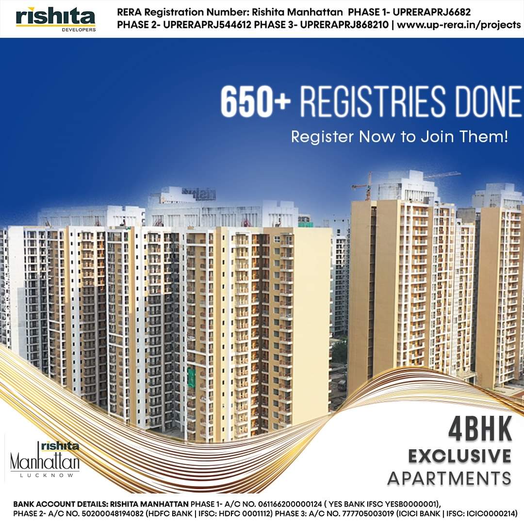 Ready to Move Luxury Flats in Lucknow | Rishita Manhattan