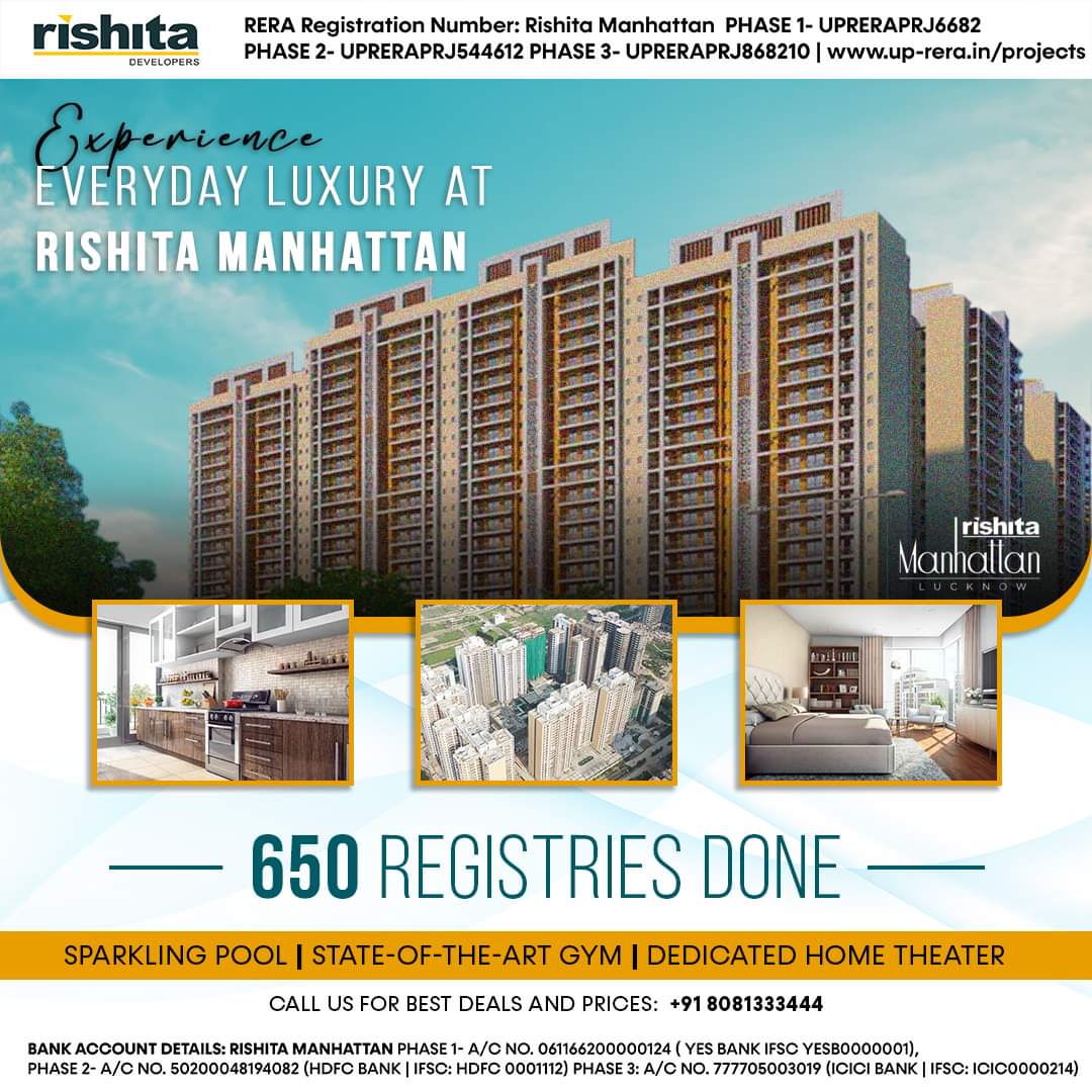 Ready to Move Luxury Flats in Lucknow | Rishita Manhattan